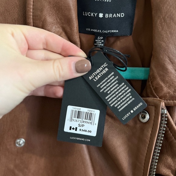 Lucky brand genuine leather jacket brand new with tags - Picture 3 of 3